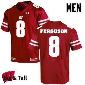 Men's Wisconsin Badgers NCAA #8 Joe Ferguson Red Authentic Under Armour Big & Tall Stitched College Football Jersey AQ31H53XW